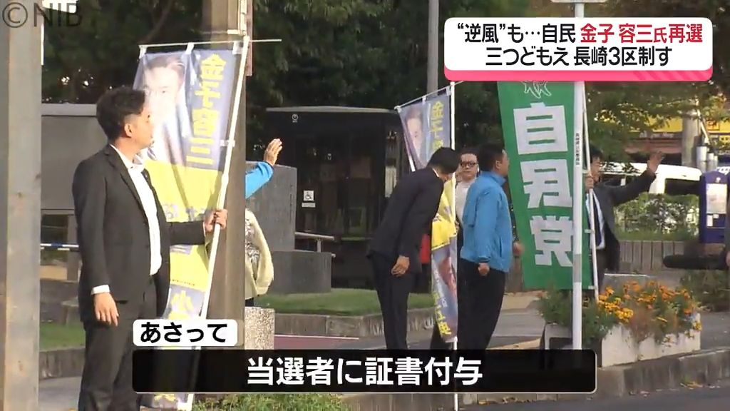 【衆院選】長崎選挙区は前職の3人が議席を守る結果に　2区立憲の前職も比例復活《長崎》