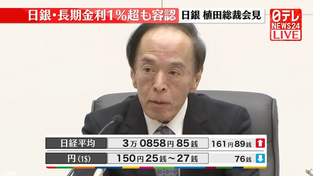 【動画】「金利操作」政策の修正決める　日銀・植田総裁が会見