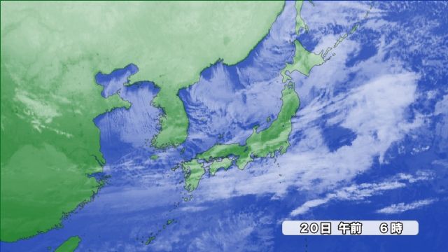 20日（水）午前6時の雲の様子