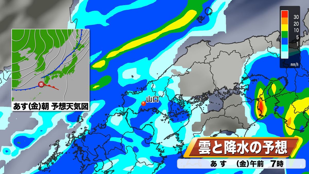 【山口天気 夕刊11/9】ナベヅル第1陣飛来とともに 季節は冬へ急加速　10日(金)は冷たい雨　来週にかけては師走の寒さも