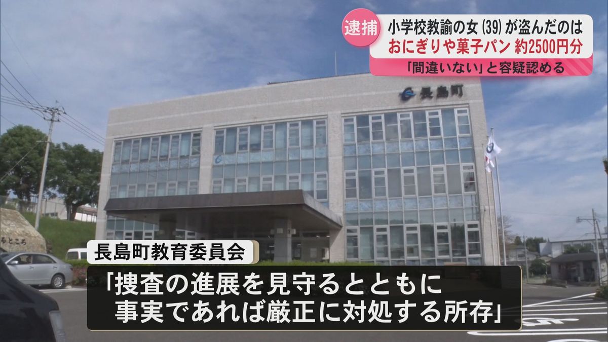 長島町小学校教諭(39)がおにぎりや菓子パン盗む…約2500円分　一部始終を見ていた警察官が現行犯逮捕