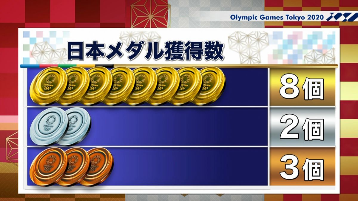 日本のこれまでのメダル獲得数　１３個