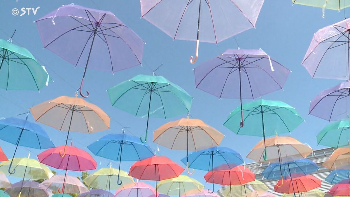 発祥は南欧ポルトガル…１２００本カラフル傘が鮮やかに　北海道幕別町で道内最大級イベント