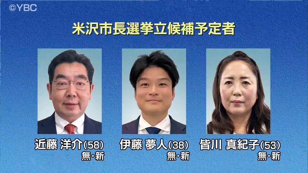 新人同士の三つ巴の戦いとなる公算大…米沢市長選19日告示　各立候補予定者の公約は？