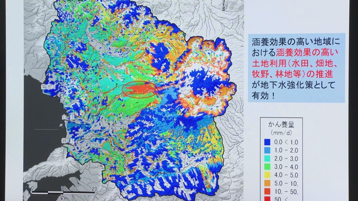 地下水のかん養分布