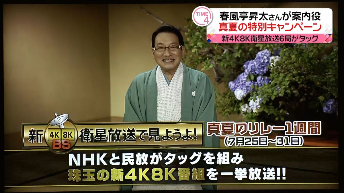 落語家の春風亭昇太さんが案内役　民放系5局とNHKが新4K8K衛星放送で特別番組