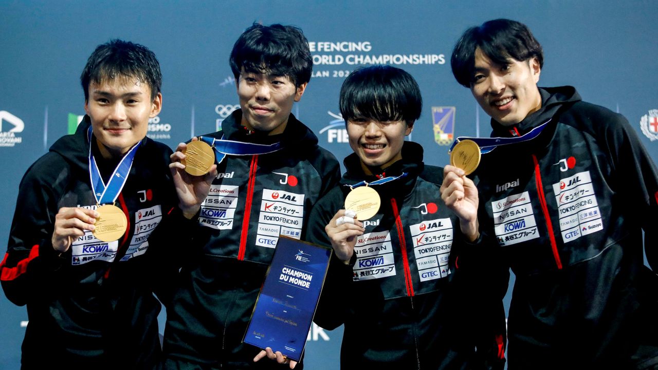 男子フルーレ団体が日本史上初金メダル獲得 決勝で中国を破り世界選手権初優勝