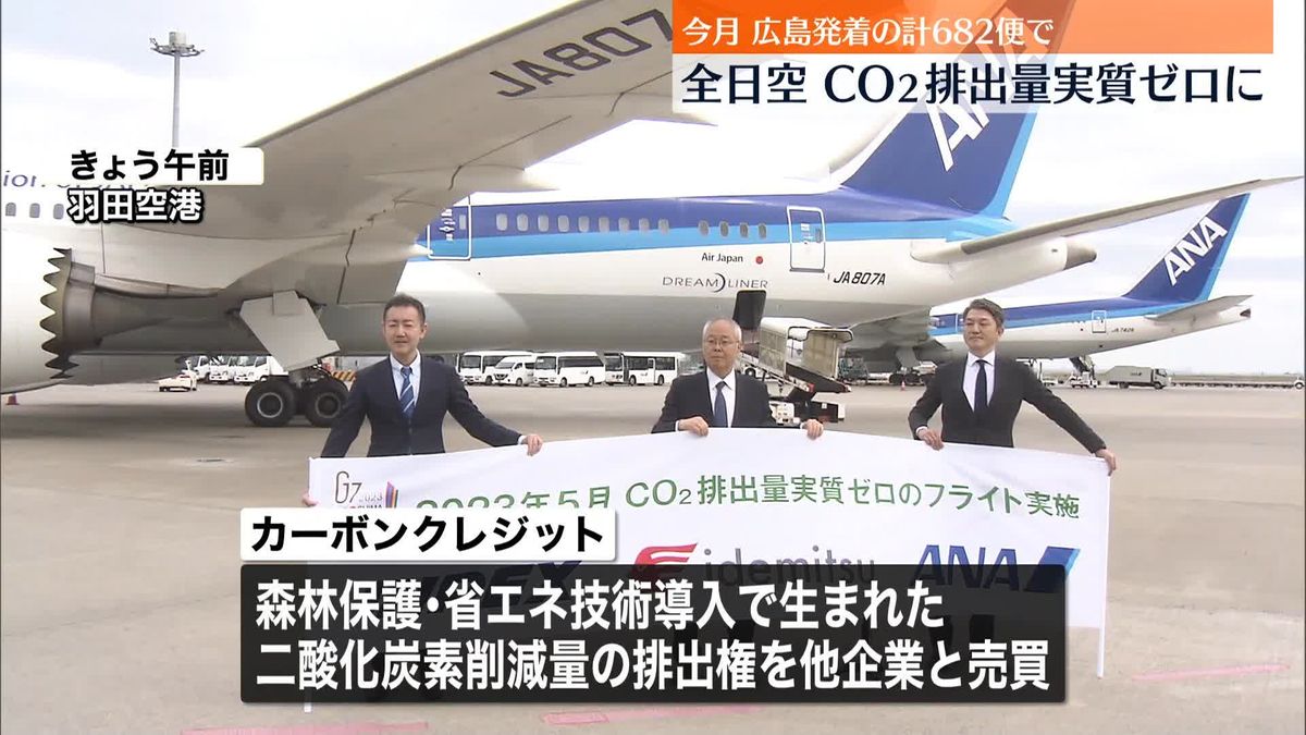 全日空　5月の広島便のCO2排出量“実質ゼロ”に　広島G7サミット開催にあわせ