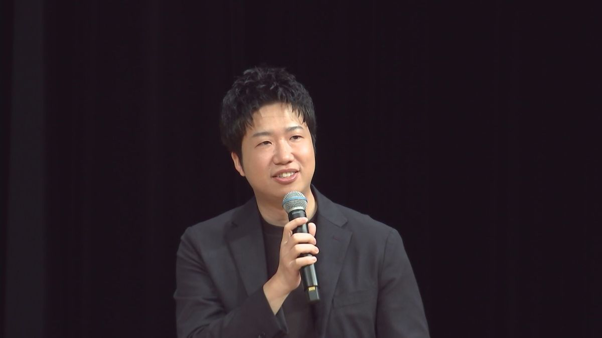 元卓球選手・水谷隼さん講演会　競技を通じた成長の経験語る　きれのあるサーブも披露　中津市・大分