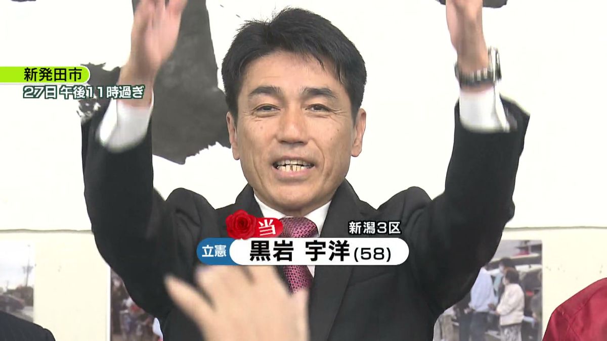 【当選確実】衆院選　新潟３区　黒岩宇洋氏（立憲・元）陣営の様子・喜びの声《新潟》