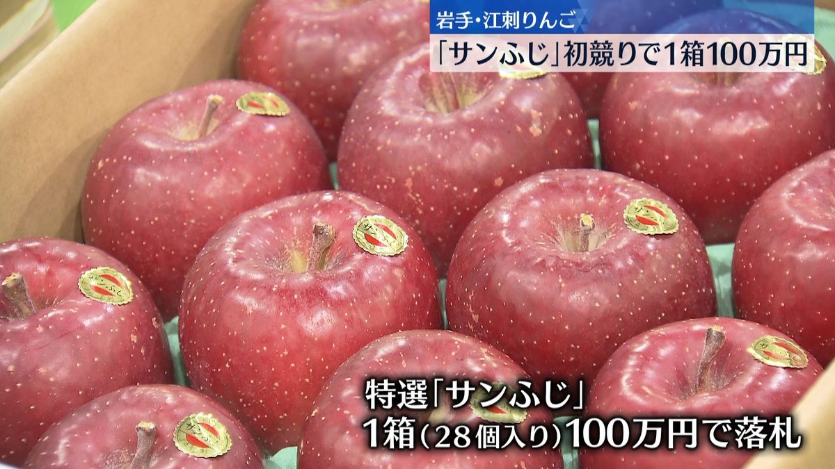１箱１００万円も…「江刺りんご」初競り