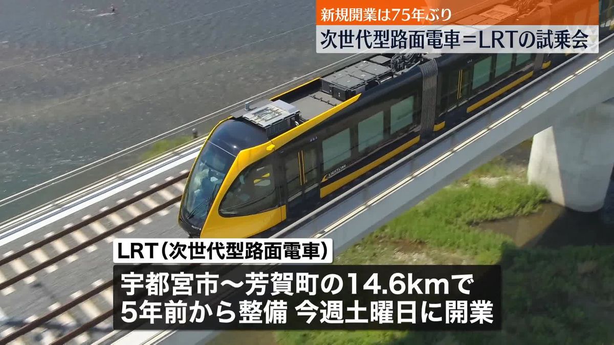 次世代型路面電車LRT走行中の車内を初公開　宇都宮市～芳賀町で26日に開業へ