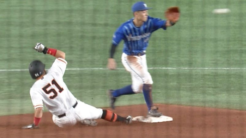 【巨人】浅野翔吾　ライナーで帰塁できずアウトに　リプレイ検証リクエストも実らず