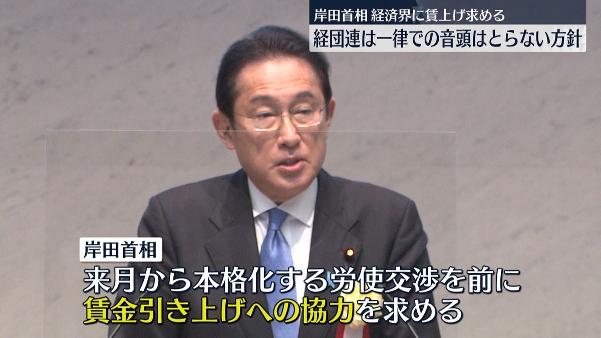 岸田首相、経済界に賃上げ協力を求める