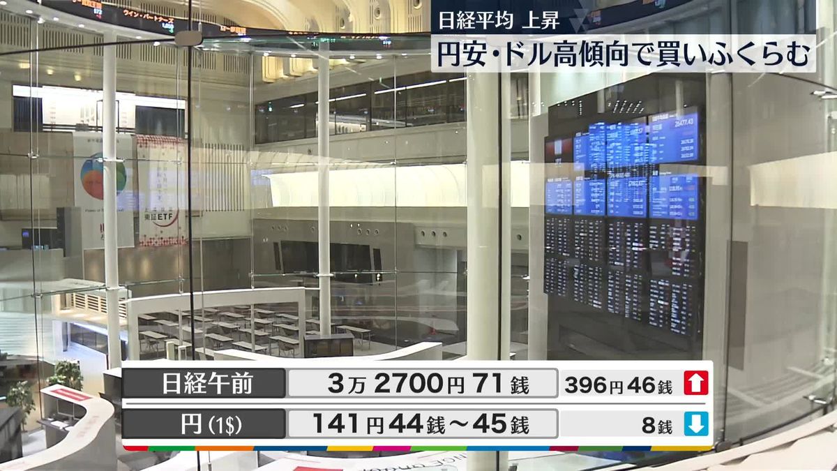 日経平均3万2700円71銭　午前終値