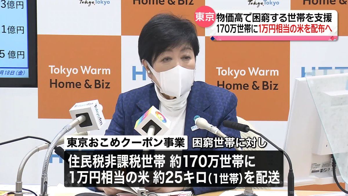 「東京おこめクーポン事業」170万世帯に１万円相当の米を配布へ　物価高で困窮する世帯を支援 