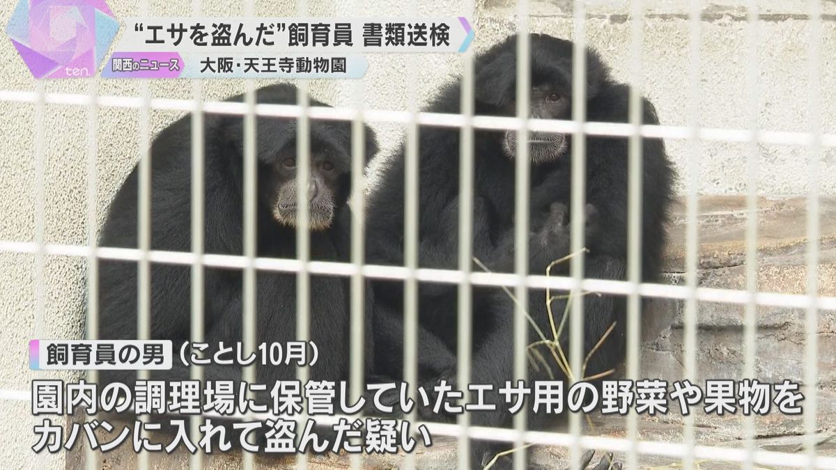 サルのエサ用の野菜や果物盗んだ疑い　飼育員の男を書類送検「厳正に対処したい」大阪・天王寺動物園