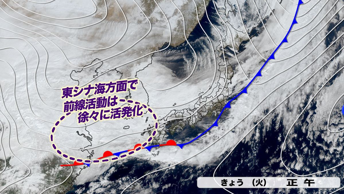 20日(火)の実況天気図