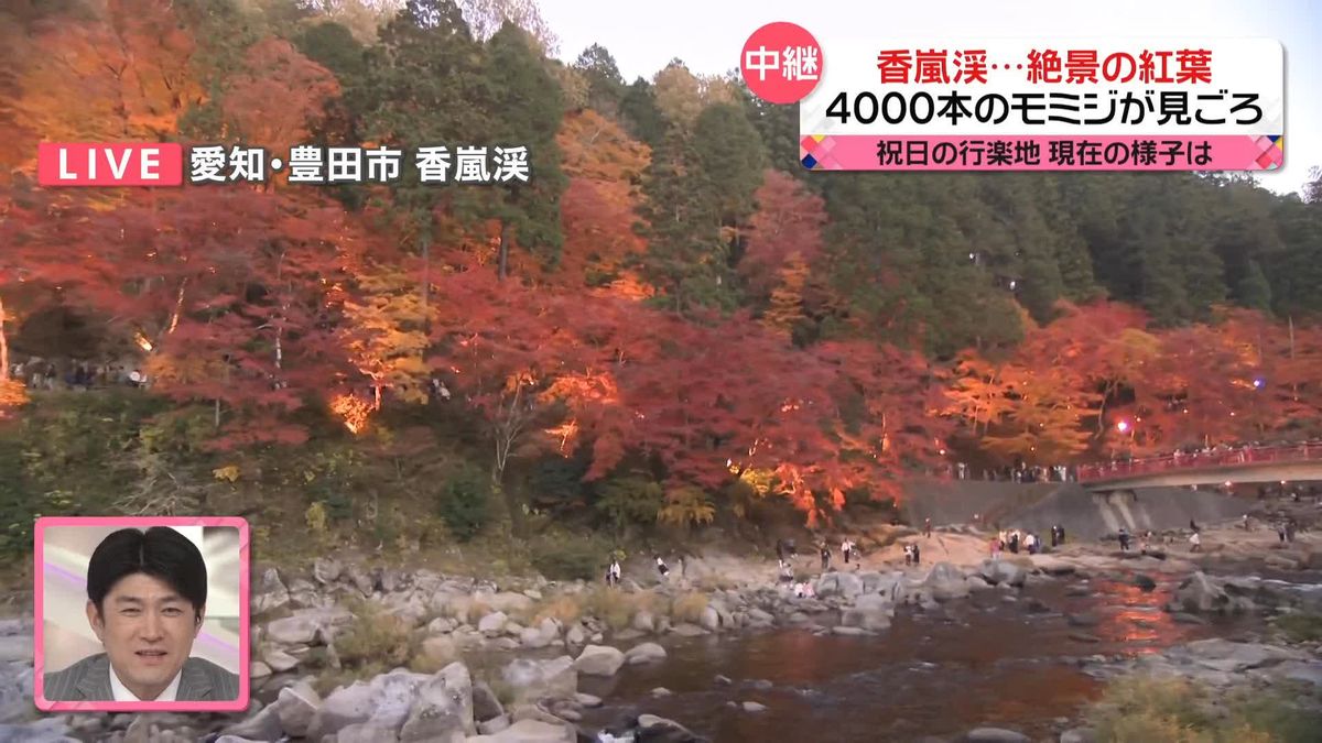 【中継】絶景の紅葉…4000本のモミジ見ごろ　香嵐渓の現在の様子は　愛知・豊田市