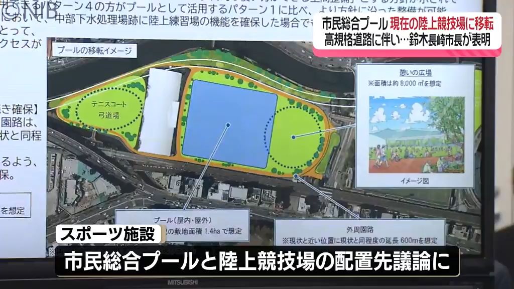 長崎市「スポーツ施設再配置」市民プールを松山町陸上競技場に移転方針　被爆者4団体にも説明《長崎》