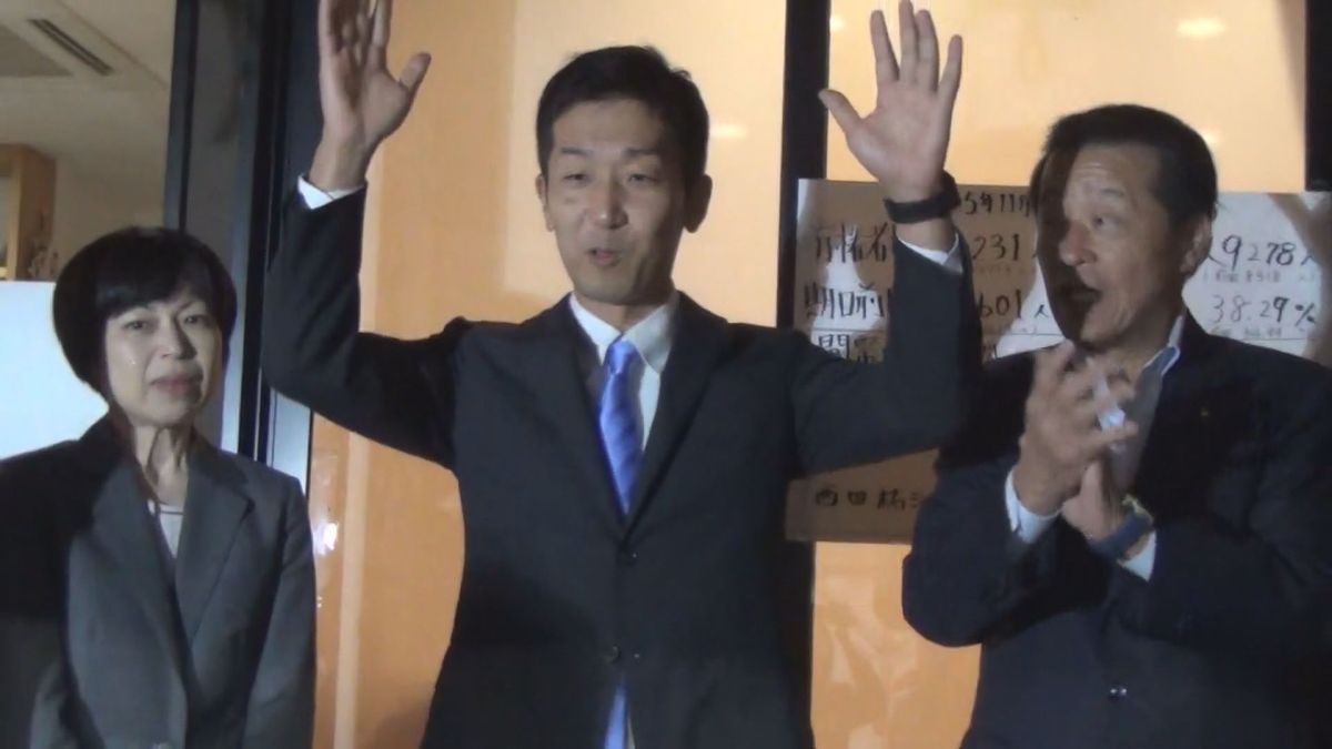 広島・海田町長選挙　当選の無所属新人・竹野内啓佑氏「町民の皆さんとの対話が大事」