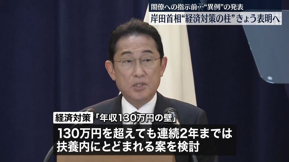 経済対策の柱…きょう夕方に自ら表明へ　岸田首相