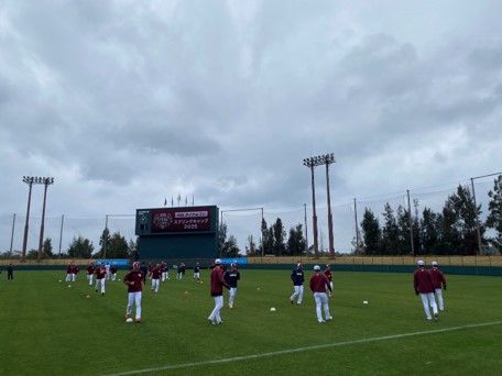 練習試合は雨天中止　主力投手がブルペンで調整【楽天キャンプ先出し情報】