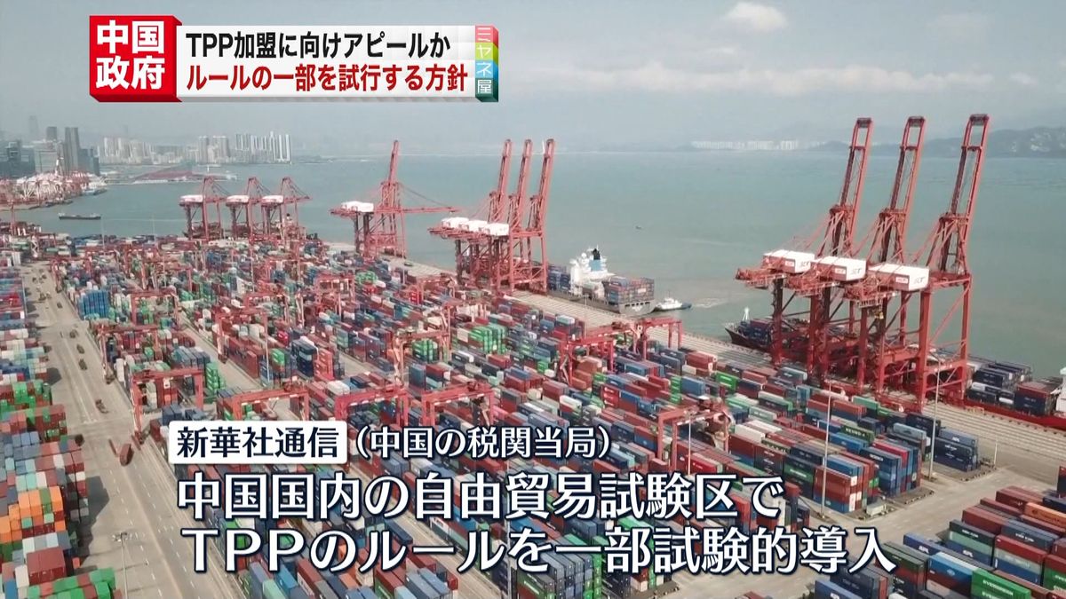 中国　TPPルールの一部を自由貿易試験区で取り入れる方針