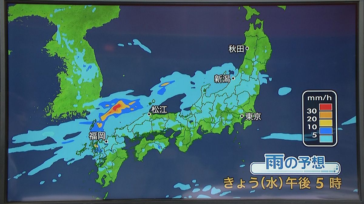 【天気】西・東日本で雨　激しく降る所も　日本海側ほど降り方強まる