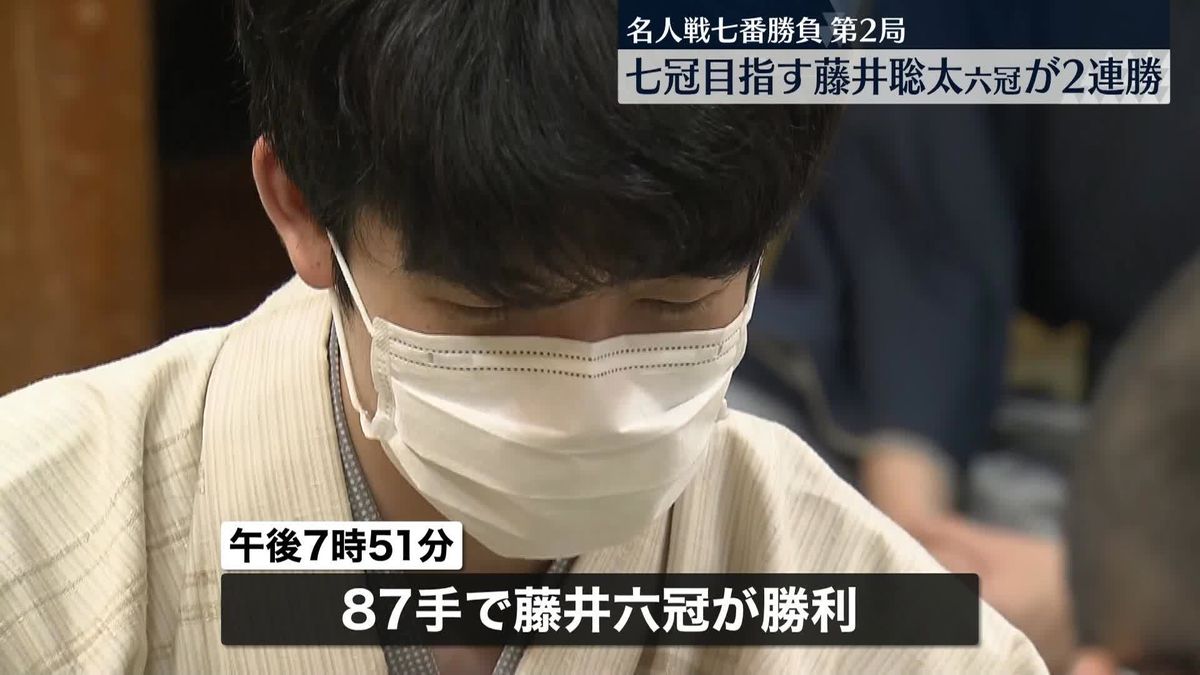 七冠目指す藤井聡太六冠が2連勝　名人戦七番勝負・第2局