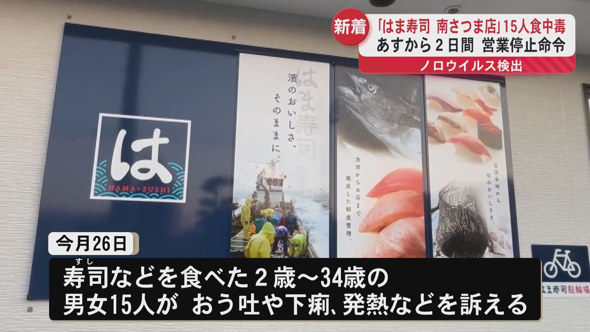 回転寿司店15人食中毒で2月2日まで営業停止命令　ノロウイルス検出　南さつま市