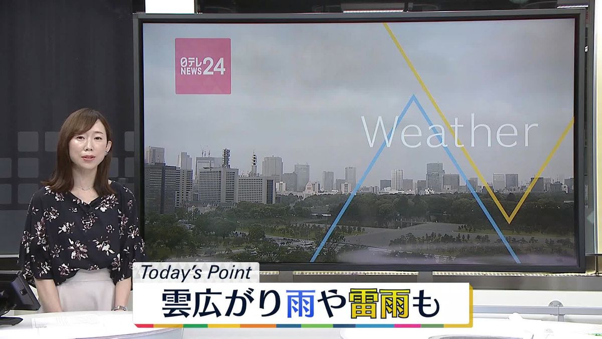 【天気】全国的に雲多い　北海道と沖縄は雨や雷雨も　西日本や関東では午後に雨