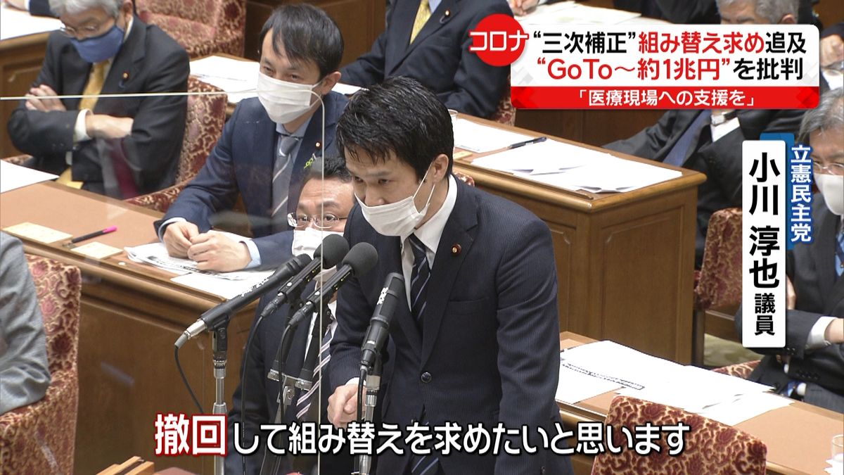 野党“補正予算組み替え”追及　医療支援を