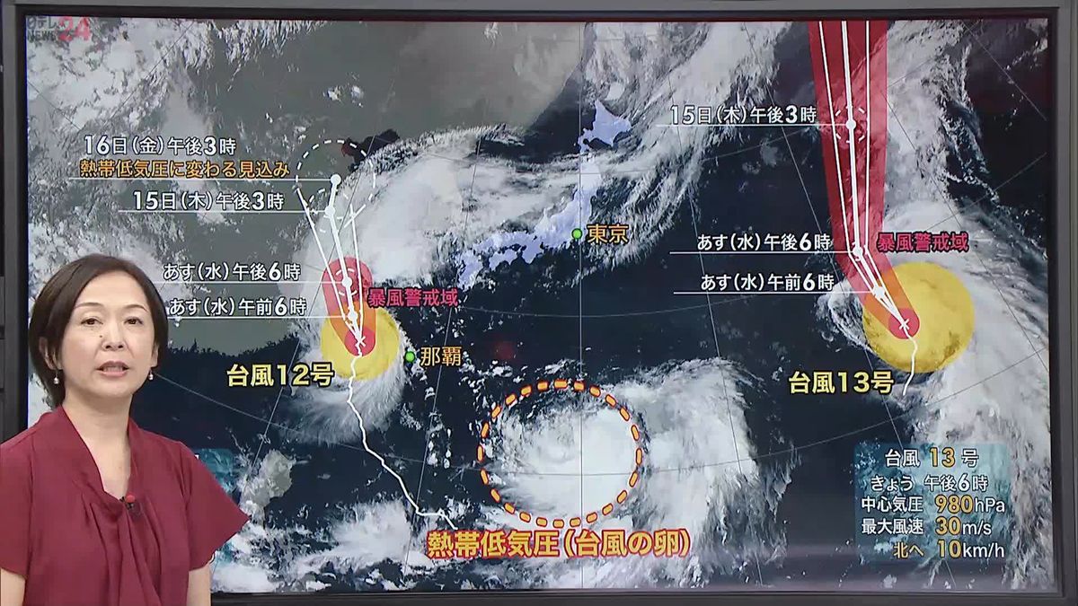 【天気】東海から西日本で猛烈な暑さのところも　熱帯低気圧があすには台風に…九州にかなり接近する恐れ