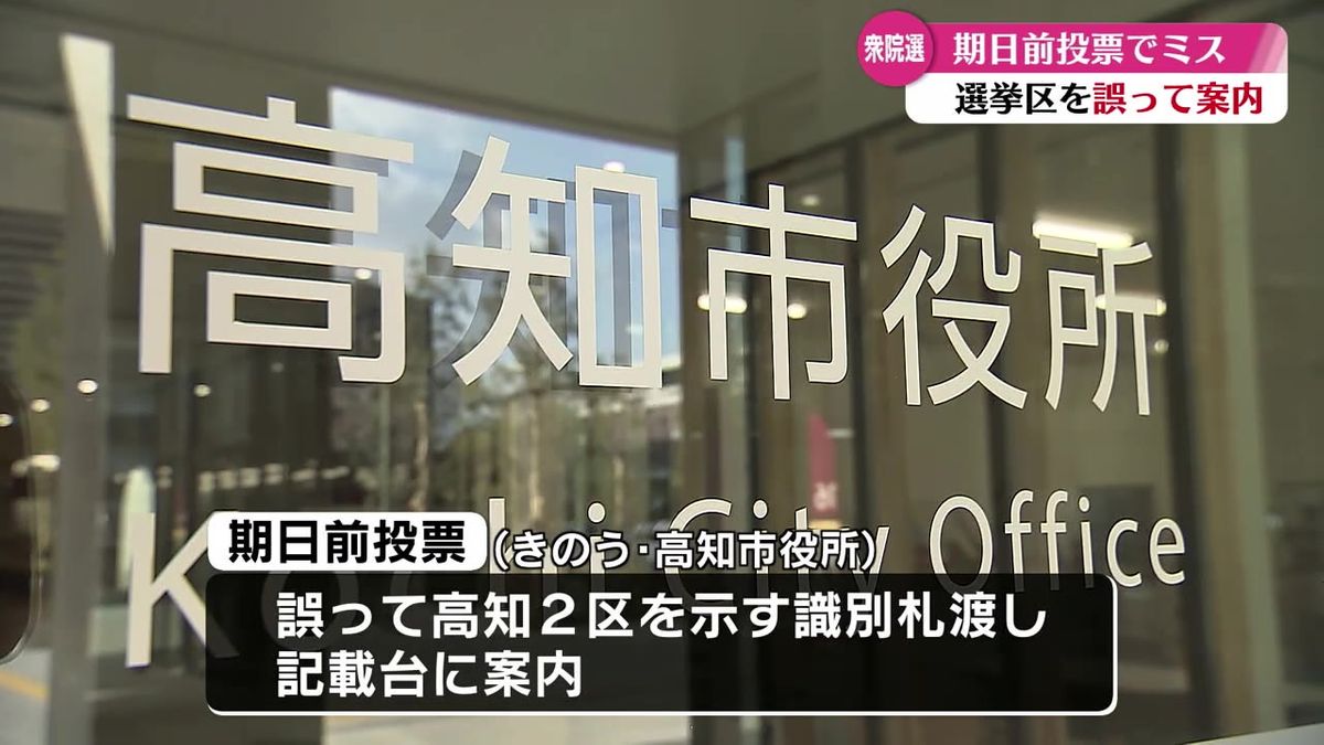 有権者を誤って異なる選挙区に投票させるミス 高知市役所で行われた期日前投票 【高知】