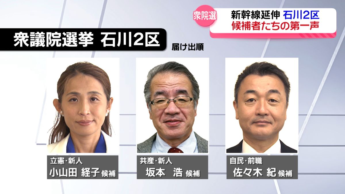 衆院選が公示　選挙戦始まる　北陸新幹線が延伸した南加賀の石川2区は…