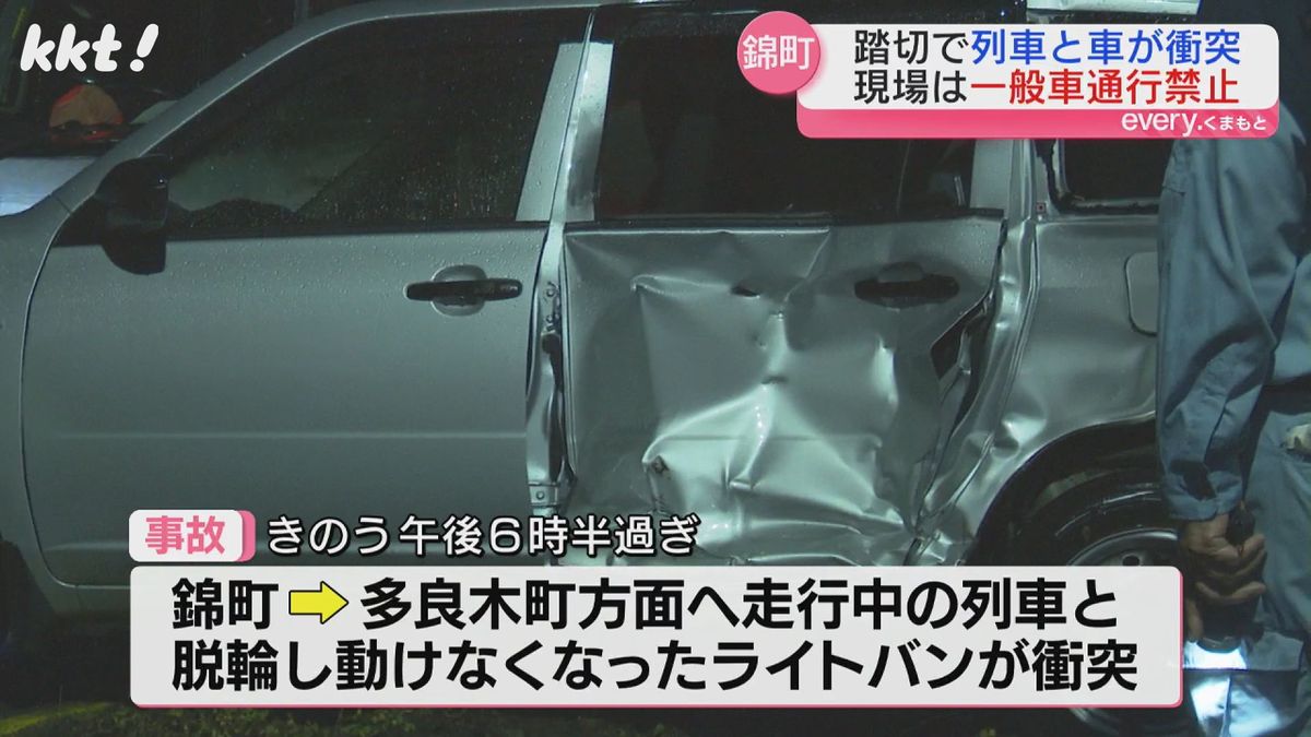 列車と衝突した車