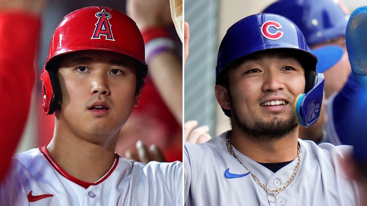 「大谷選手、スズキを釣る」大谷翔平 試合前に釣りポーズで鈴木誠也と交流