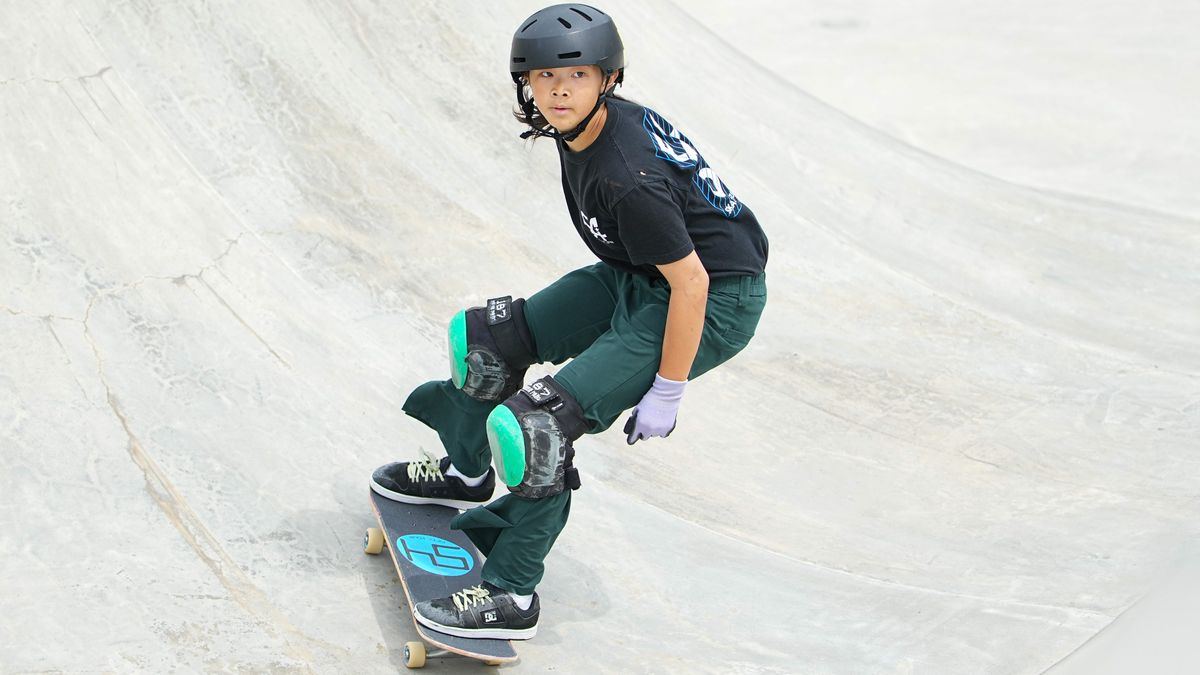 スケートボード女子パークの長谷川瑞穂選手(写真:アフロスポーツ)