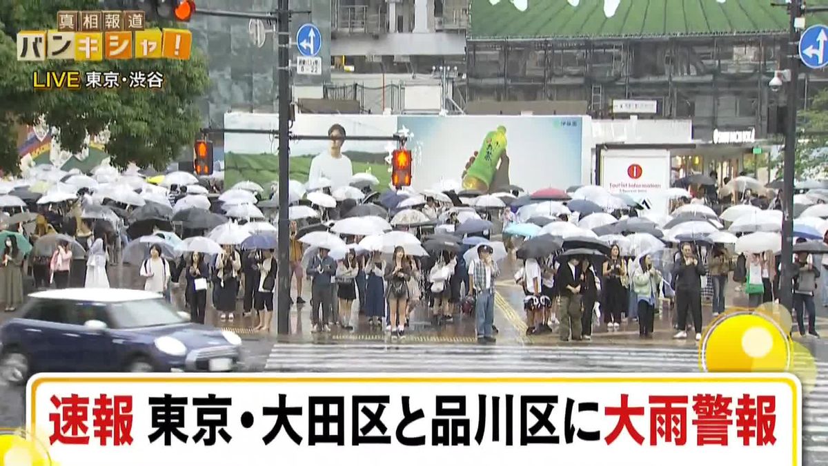 大気不安定…東京・大田区と品川区に大雨警報