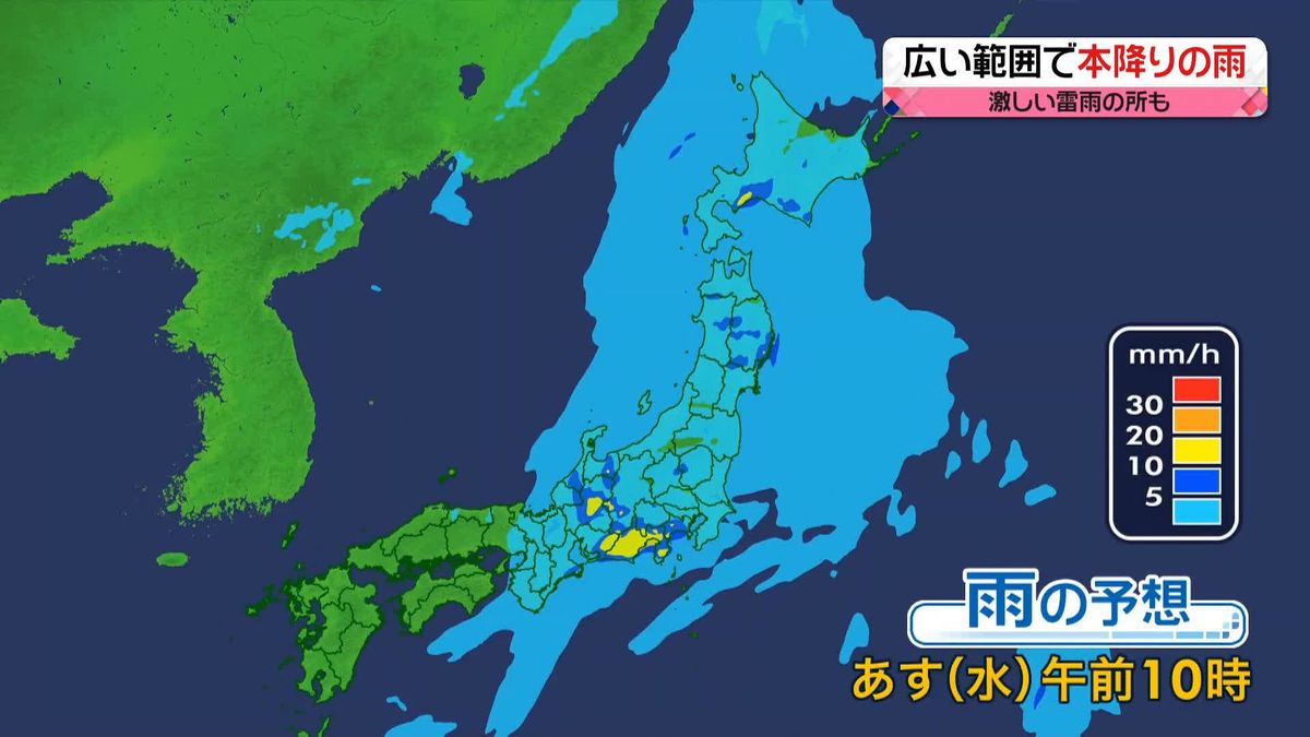 【天気】全国的に雨　西～東日本の太平洋側や北海道、雷を伴い激しい所も　土砂災害などに注意