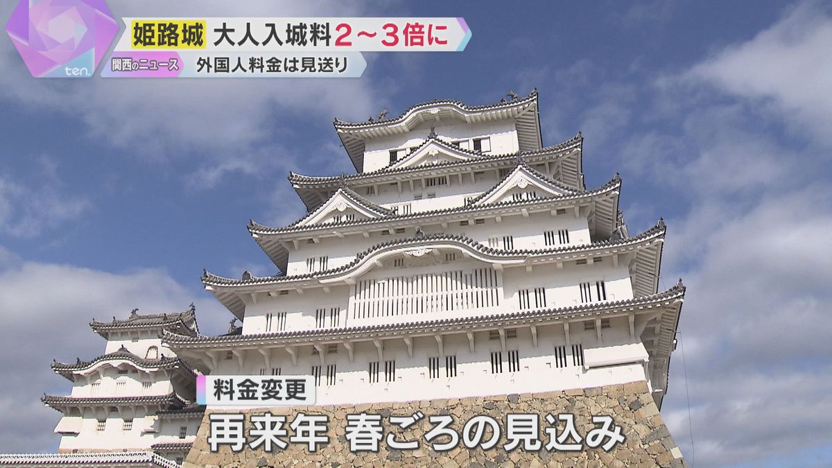 姫路城の新入城料、外国人“4倍”料金は見送りに　市外の18歳以上は2～3倍、18歳未満は一律無料