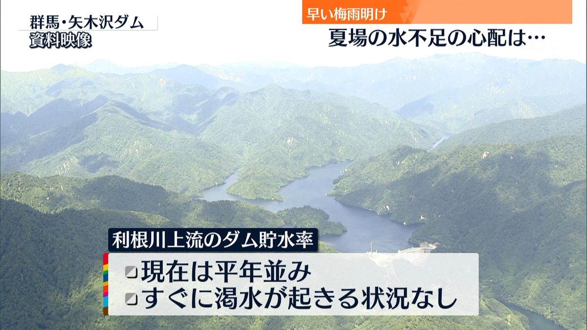 関東などで過去最も早い「梅雨明け」ダム貯水率は平年並み