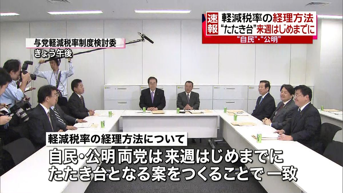 軽減税率　経理“たたき台”来週始めまでに