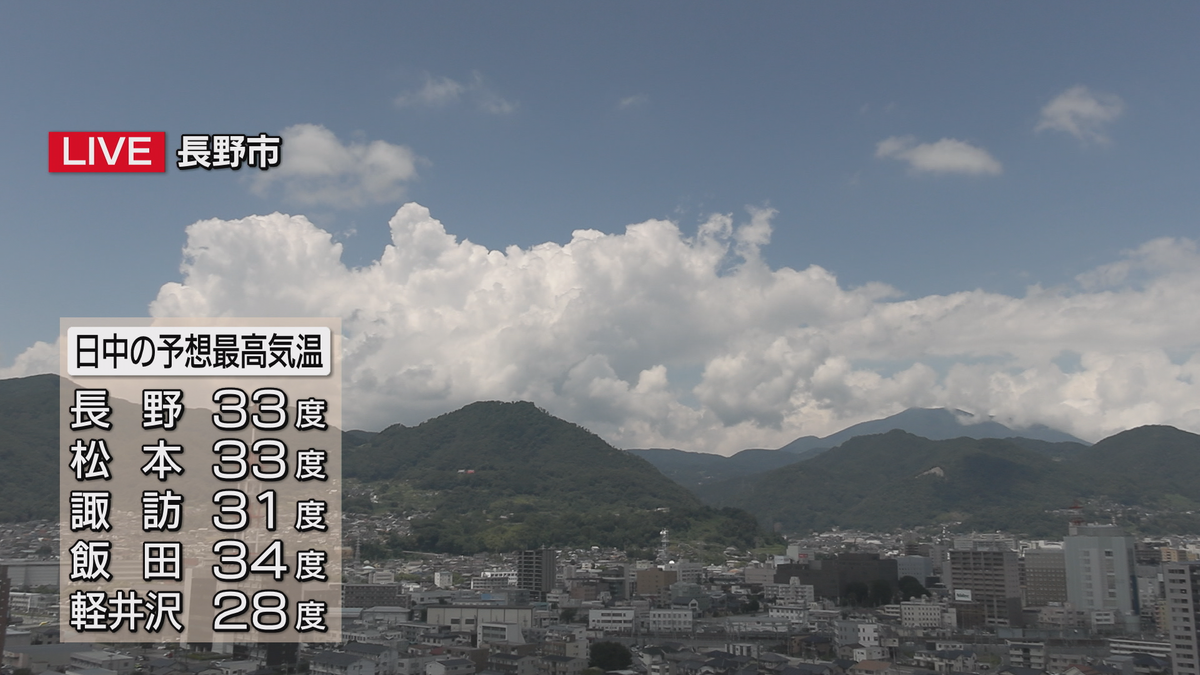 大気の状態不安定　天気の急変に注意　引き続き暑さ続く 雷を伴った激しい雨が降るところも