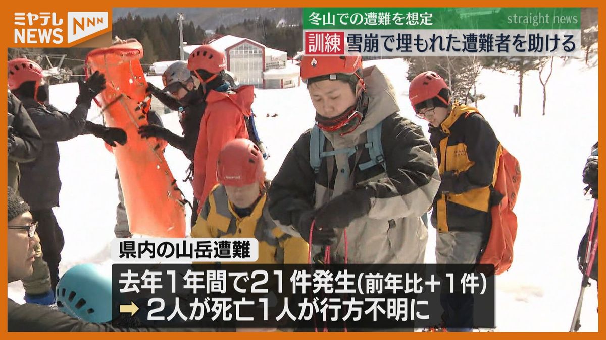 「天候や雪の状況を見極めて」冬山での遭難を想定　救助訓練（宮城・川崎町）