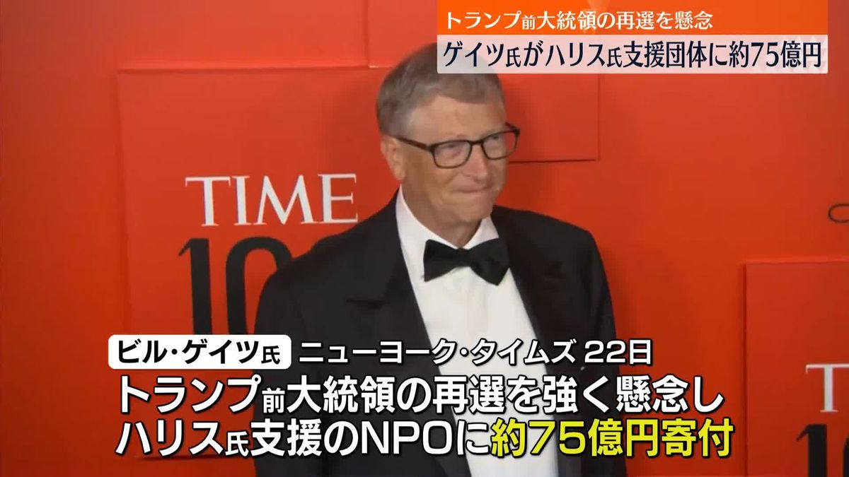 ビル・ゲイツ氏、ハリス氏支援団体に約75億円を寄付　米メディア