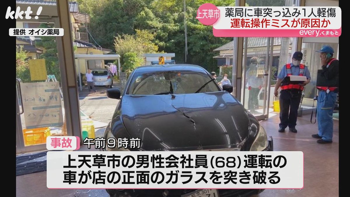 薬局に突っ込んだ車