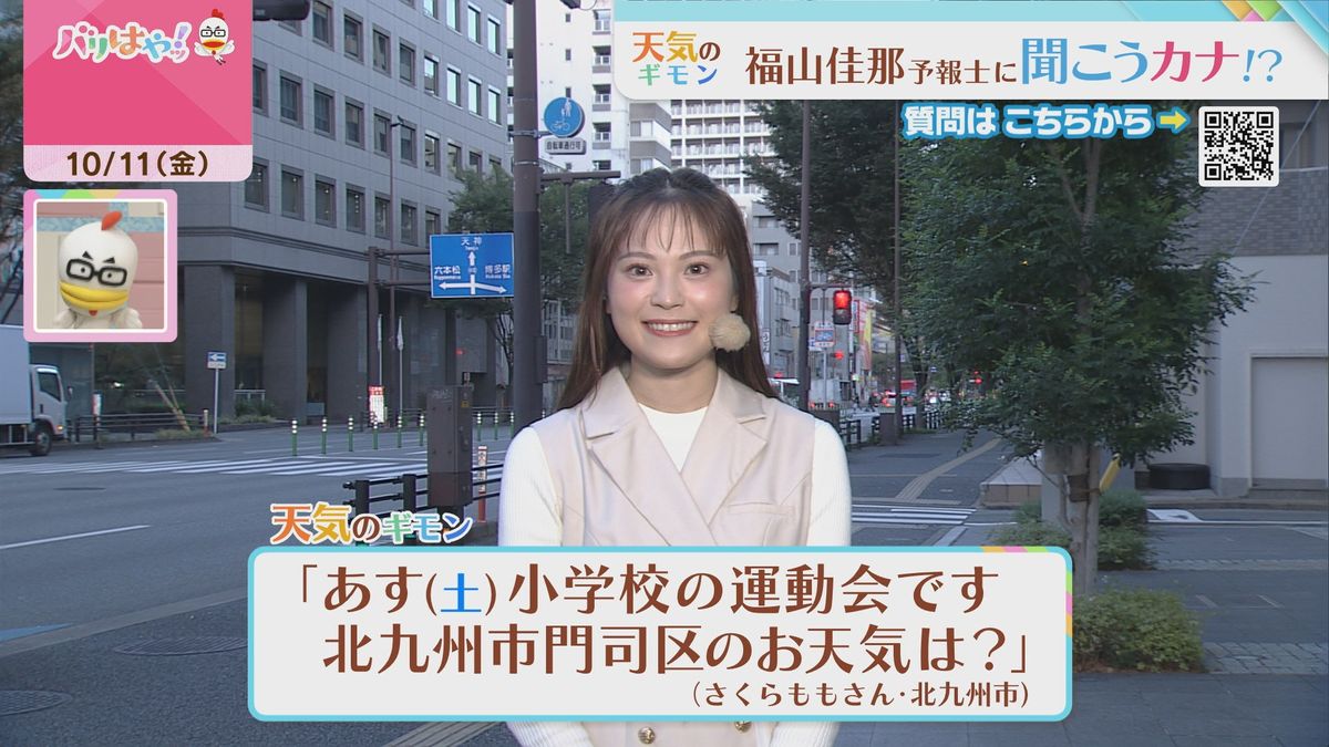 福山気象予報士のお天気情報　バリはやッ!　10月11日