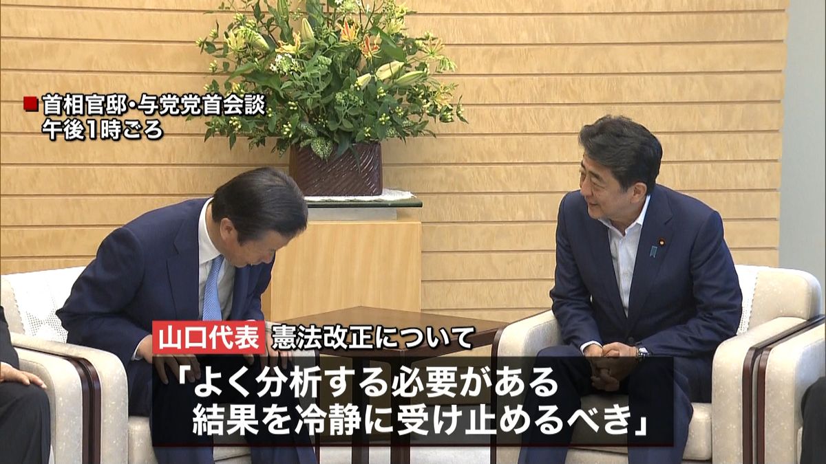 安倍首相と公明党・山口代表が会談